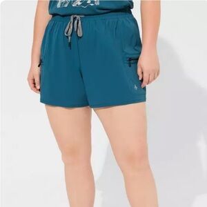 Torrid | 2X | Happy Camper Ripstop Active Cargo Blue Short With Zip